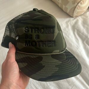 Strong as a mother trucker hat- bun maternity